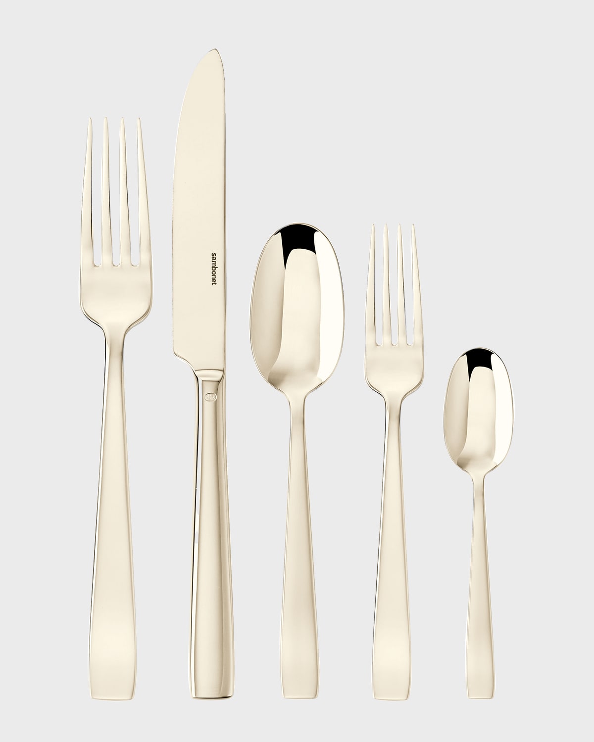 Sambonet Flat Champagne 5-piece Flatware Place Setting In Champagne