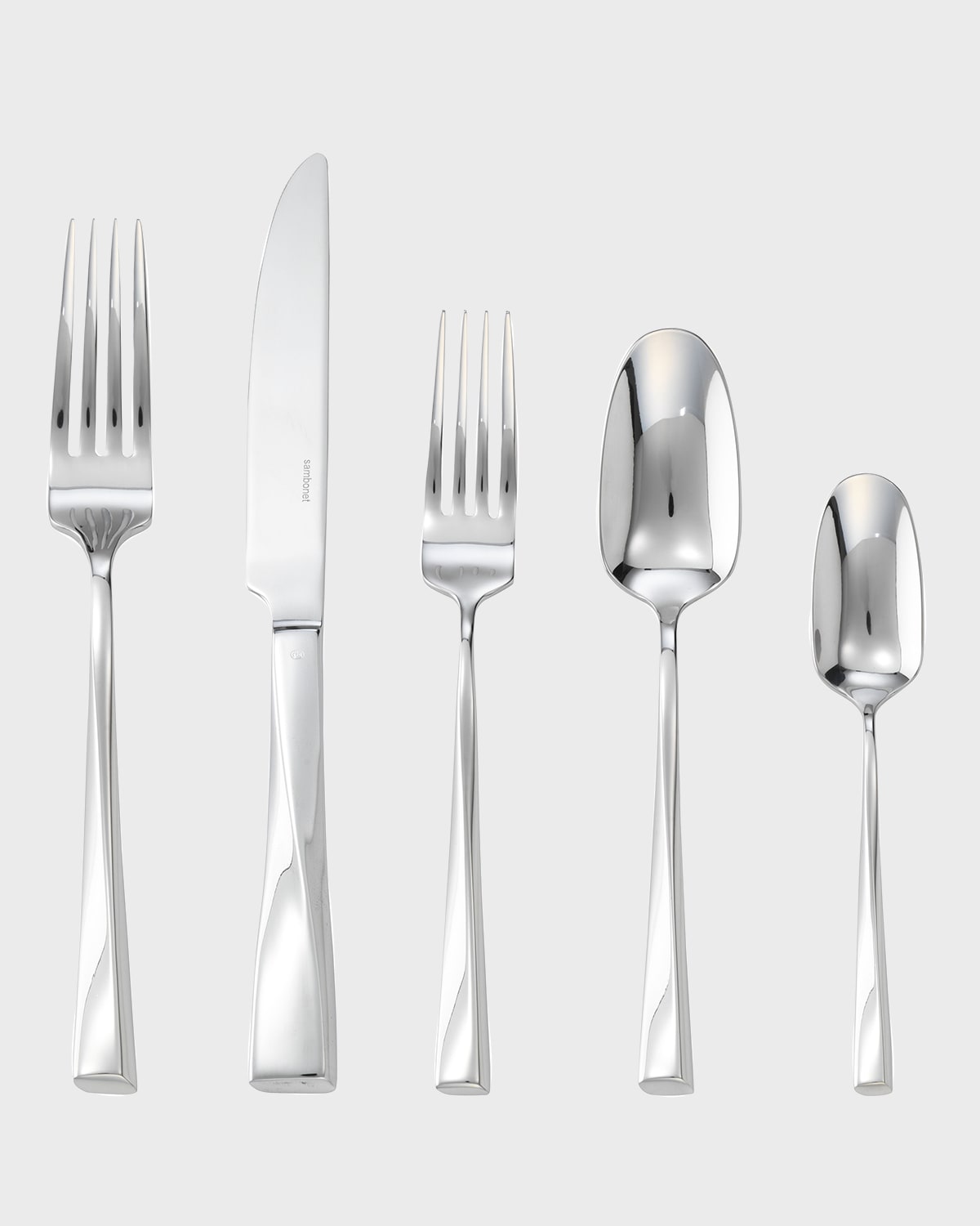 Shop Sambonet Twist 5-piece Flatware Place Setting In Silver