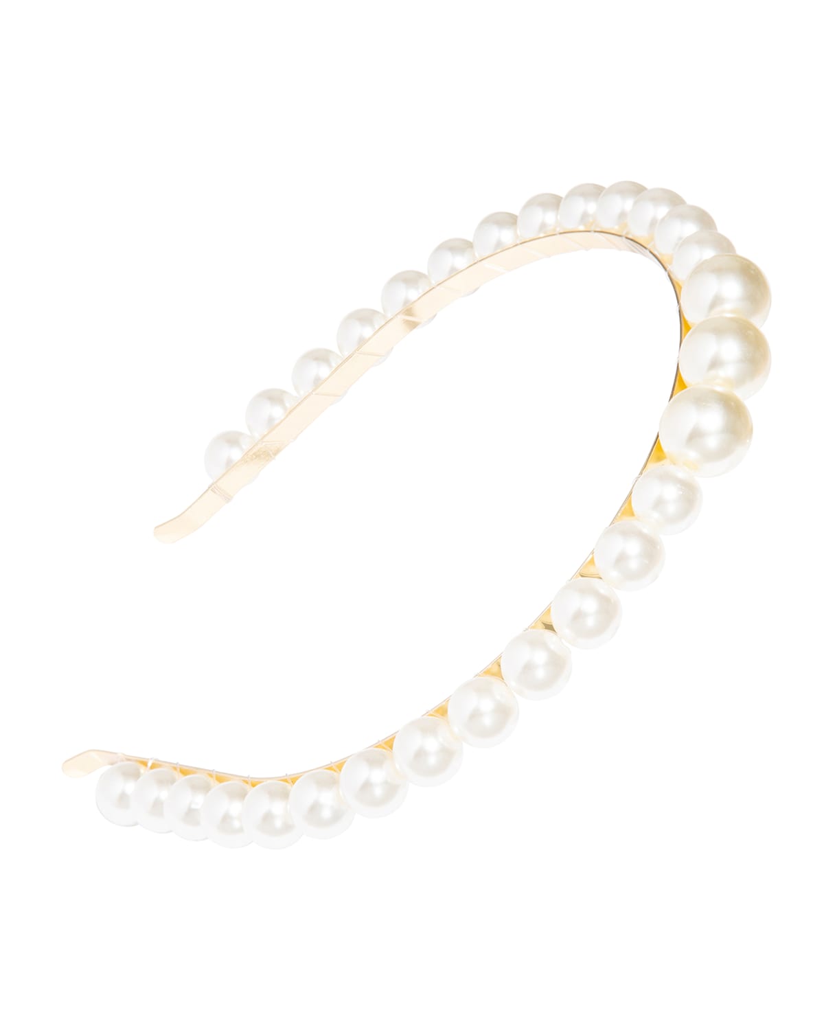 L Erickson Pearly Headbands, Set Of 2 In Cream Pearl/gold