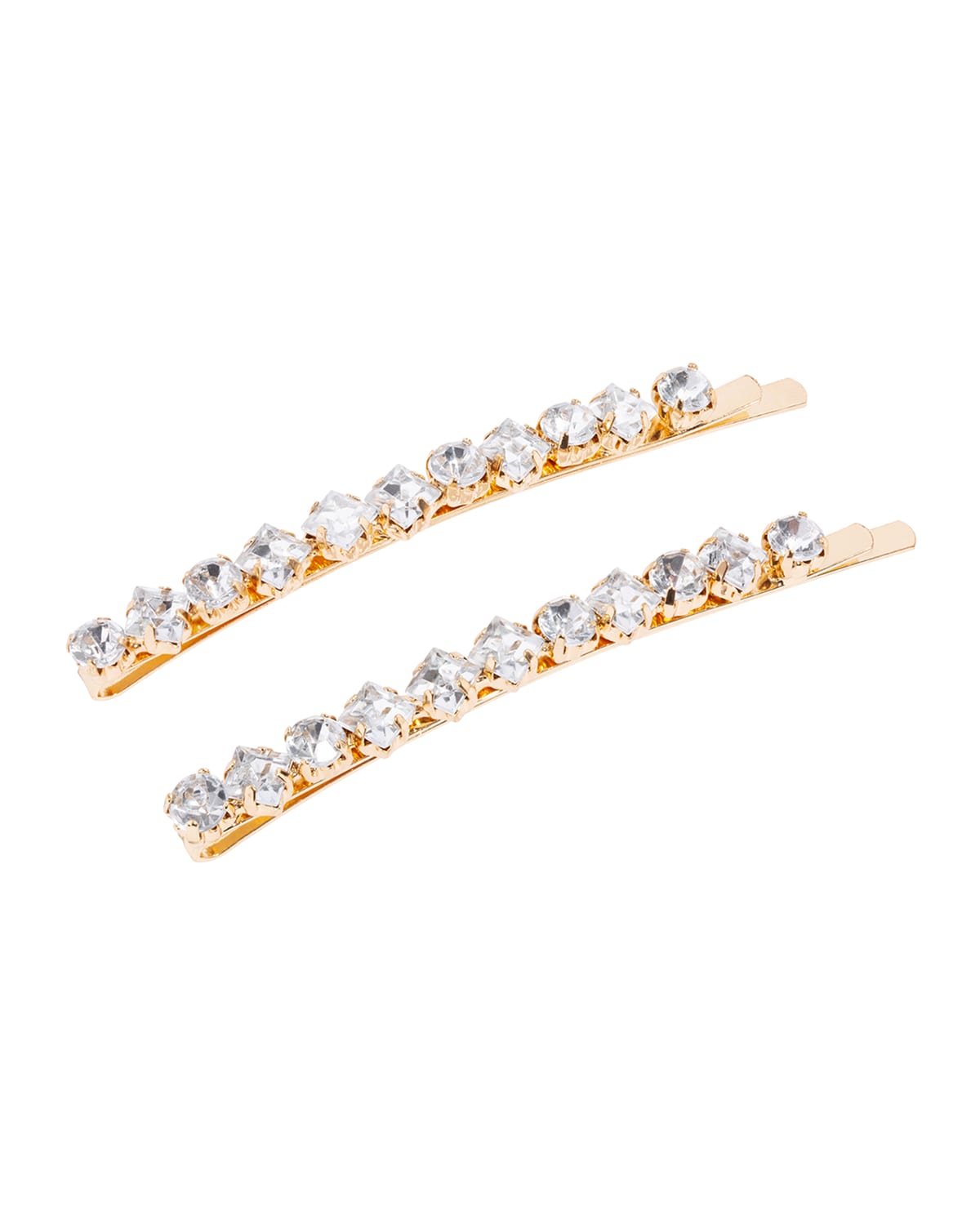 L Erickson Crystal Bobby Pins, Set Of 2 In Crystal / Gold