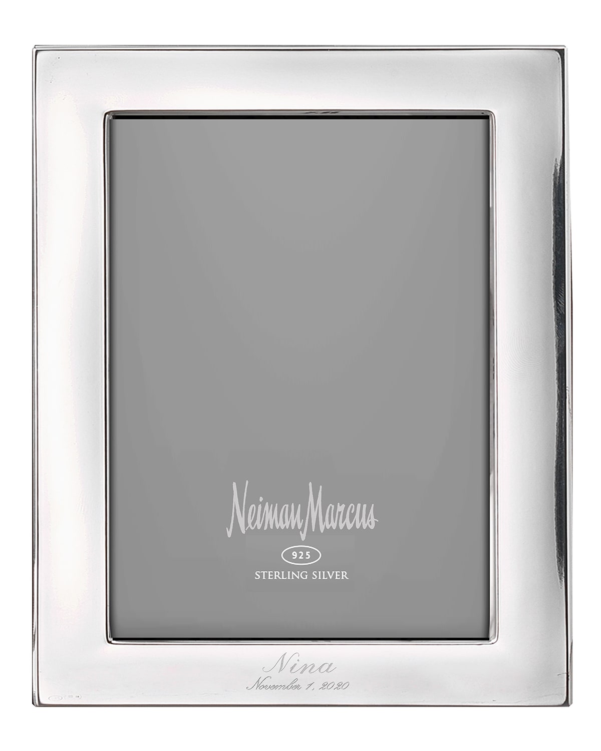 Shop Cunill America Tiffany Plain Personalized Frame, 8" X 10" In Silver Script Font