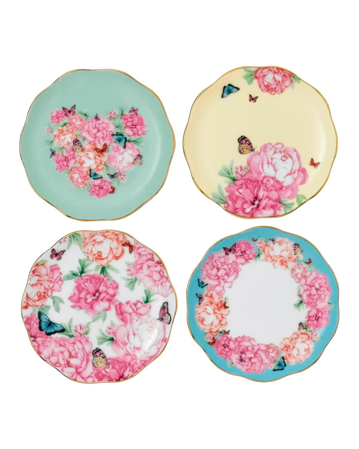 Shop Miranda Kerr For Royal Albert Mixed Pattern Tidbit Plates, Set Of 4 In Multi