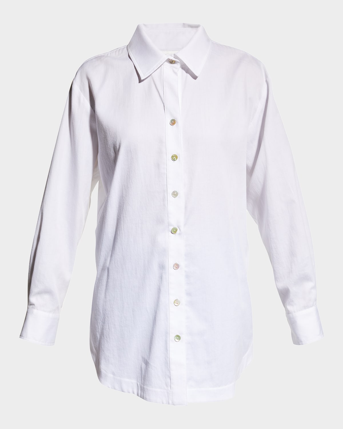 Finley Solid Cotton Lawn Boyfriend Shirt In White