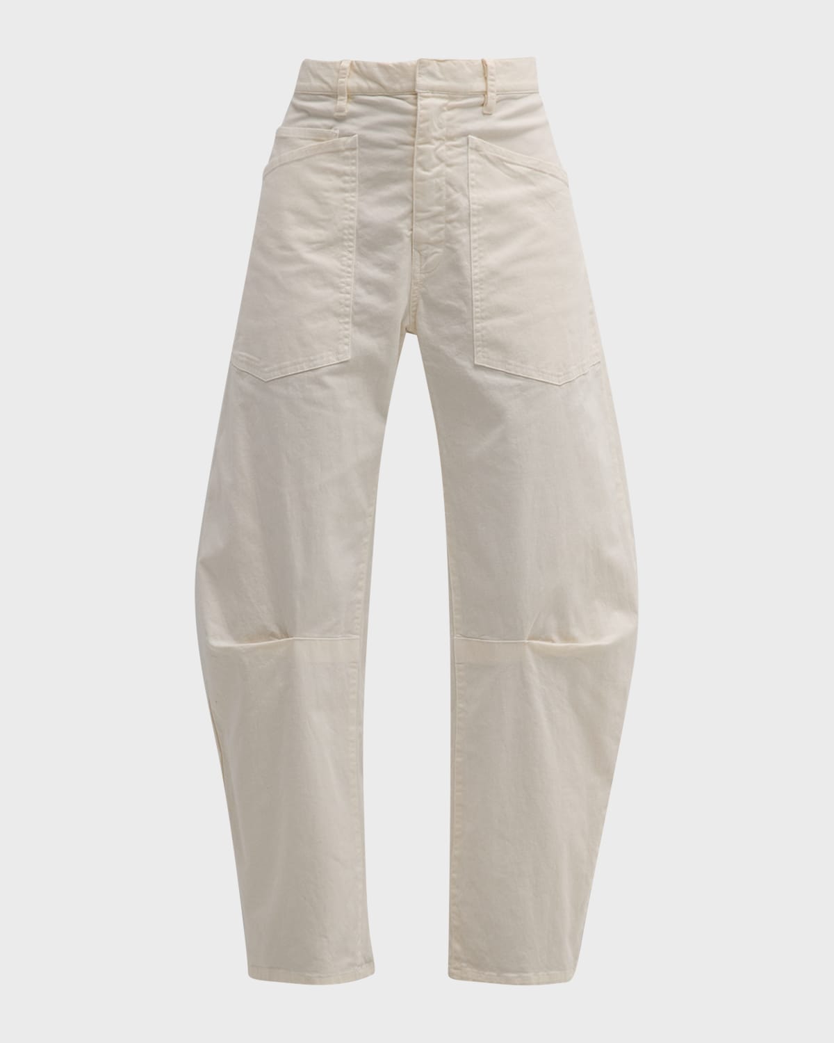 Nili Lotan Shon Mid-rise Cropped Pants In Eggshell