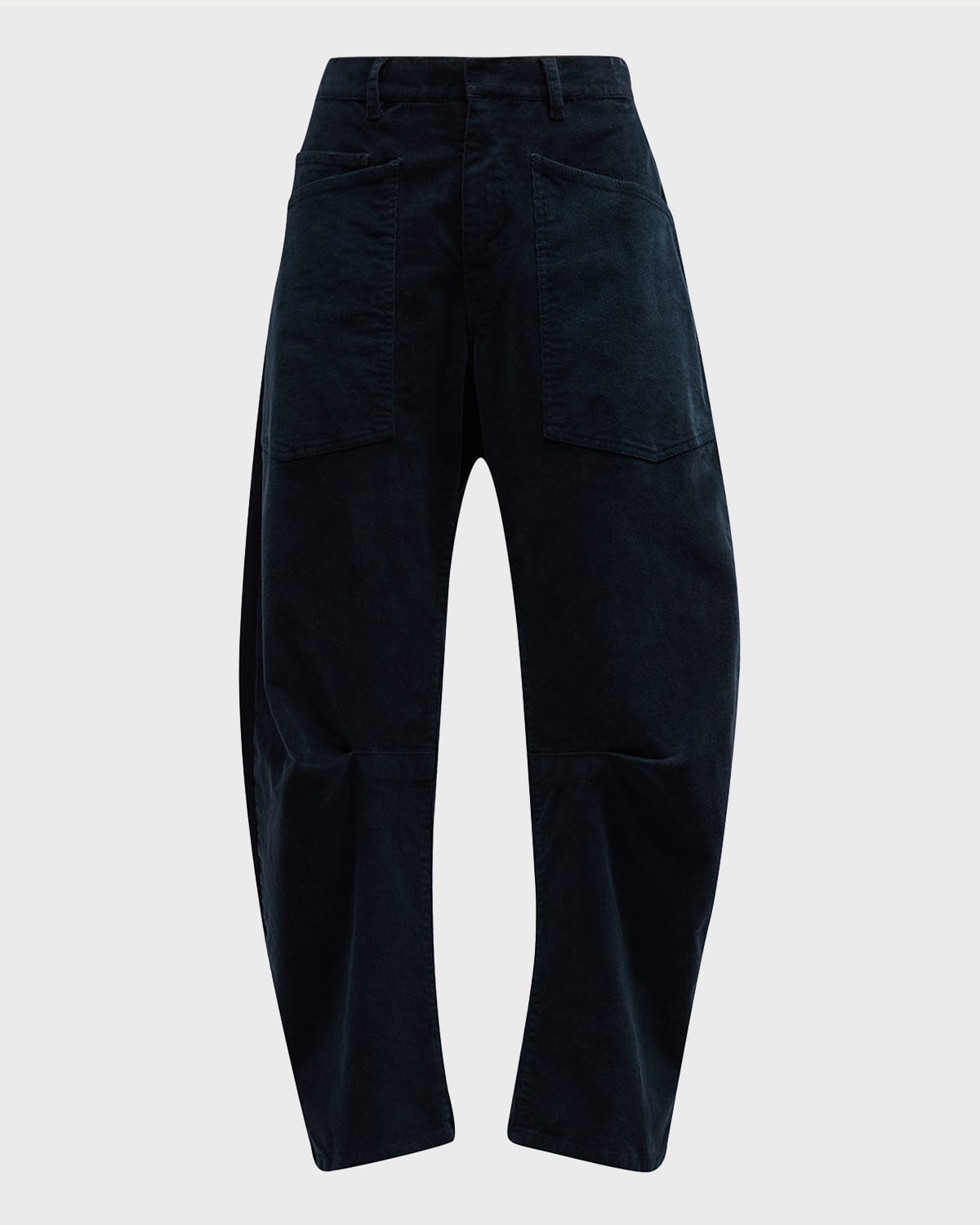 Nili Lotan Shon Mid-rise Cropped Trousers In Dark Navy