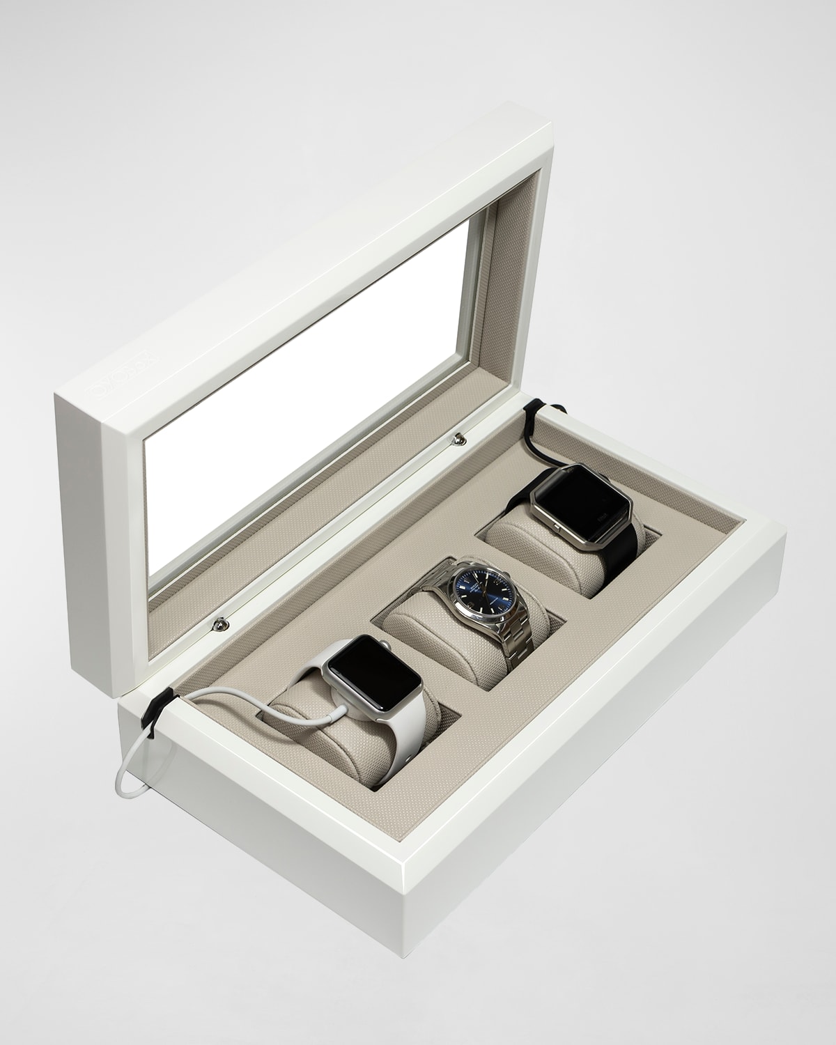 Oyobox Wood Smart Watch Box, Painted In White