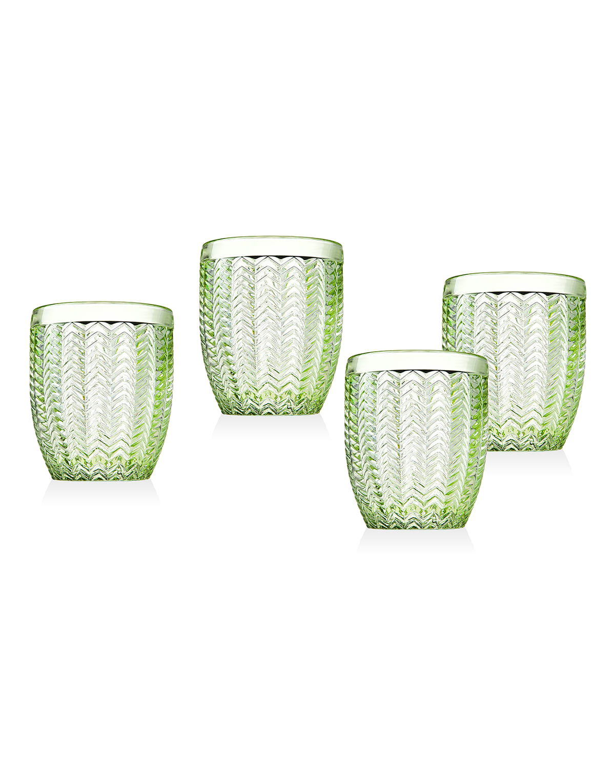 Shop Godinger Twill Double Old-fashioned Glasses, Set Of 4 In Green