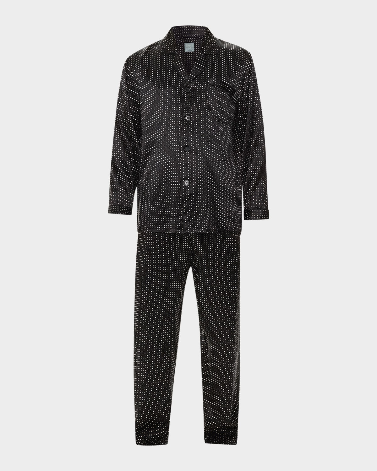 Men's Silk Dot Pajama Set