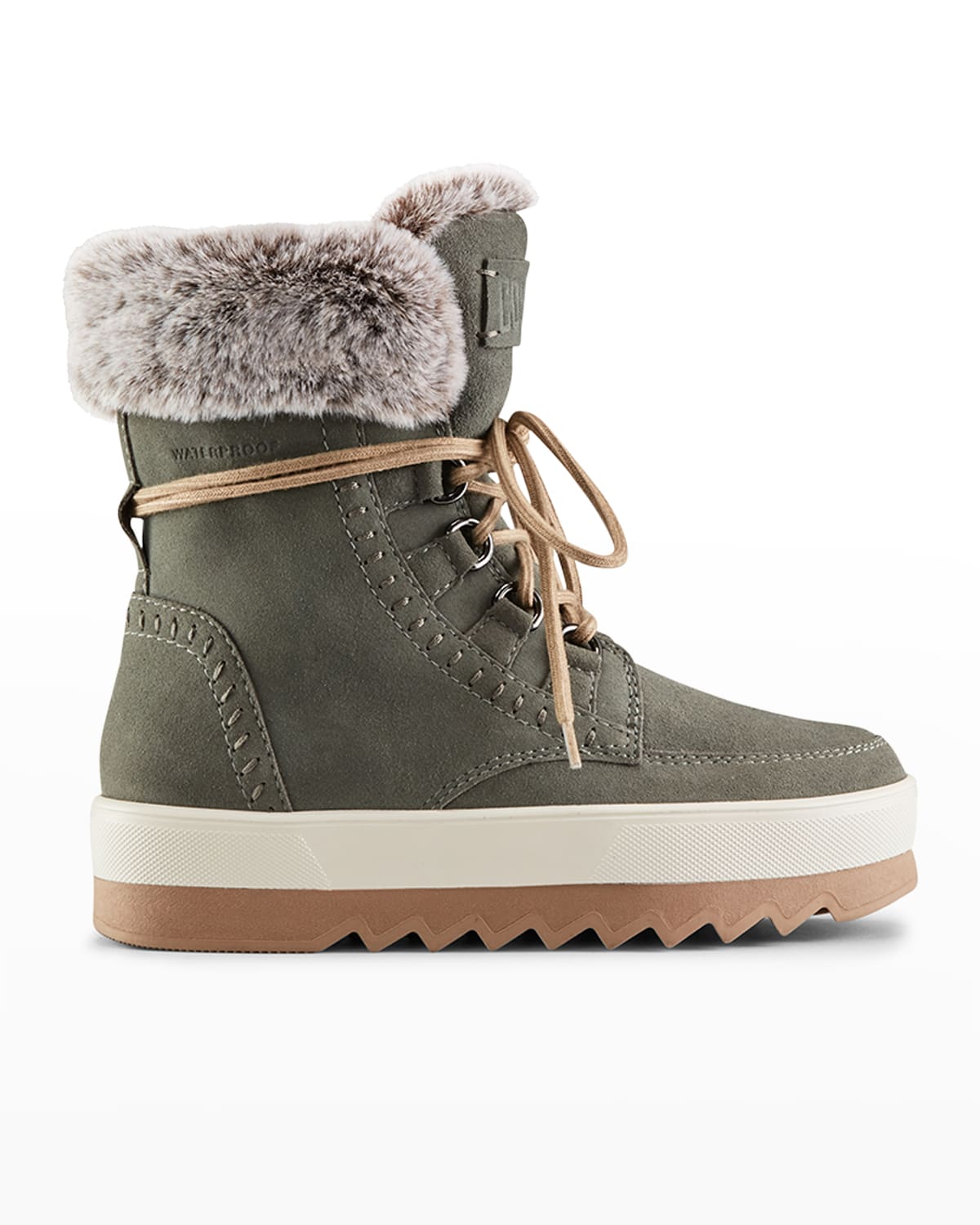 Cougar Vanetta Polar Plush Suede Winter Booties In Moss