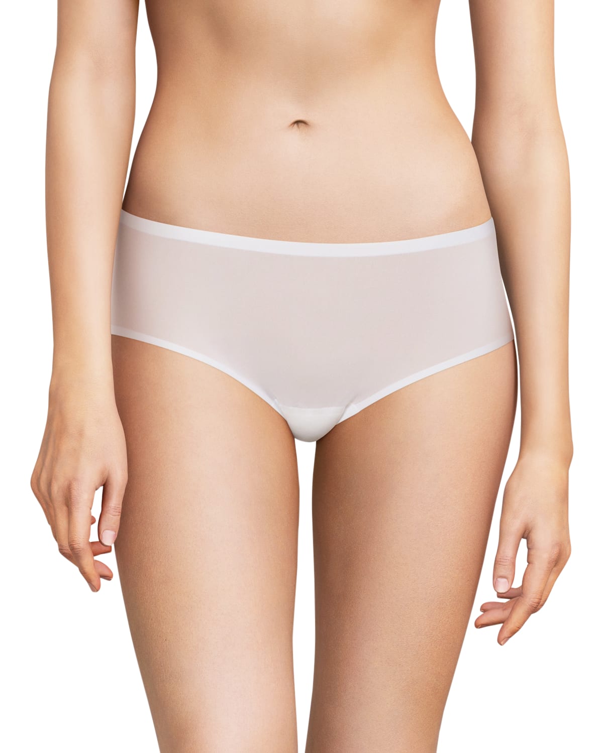 Shop Chantelle Soft Stretch Mid-rise Hipster Briefs In White