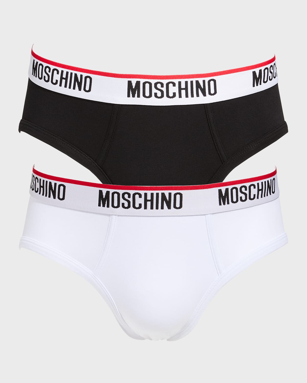 Shop Moschino Men's 2-pack Logo Briefs In Black Multi