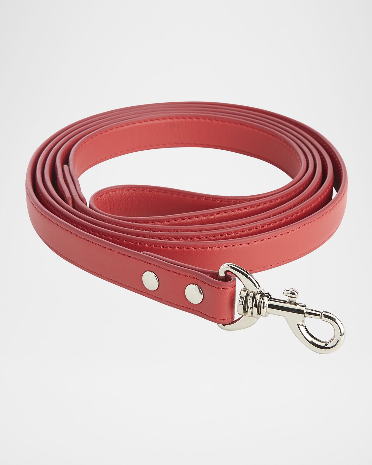 Royce New York Personalized Leather 6-foot Dog Leash In Red