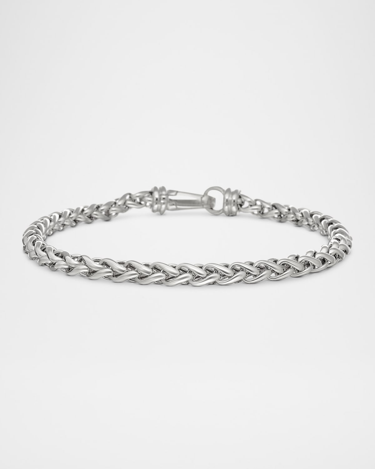 Men's Wheat Chain Bracelet in Silver, 4mm