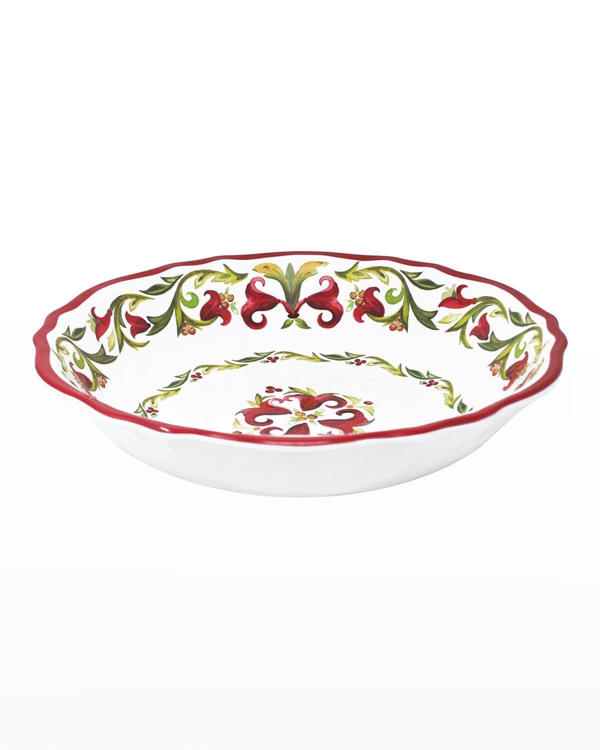 Shop Le Cadeaux Vischio Salad Bowl In White Red Green
