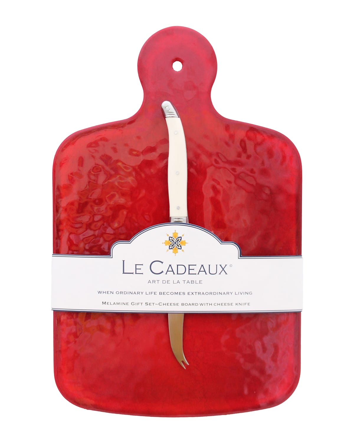 Shop Le Cadeaux Garnet Cheese Board Gift Set In Red