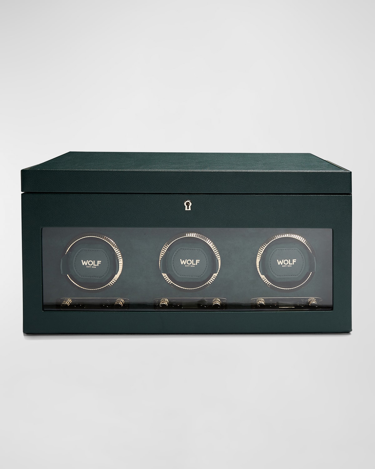 Shop Wolf British Racing Triple Watch Winder In Green