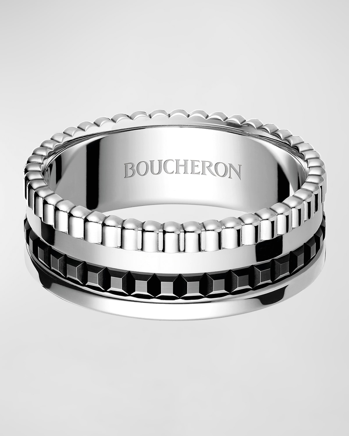 Boucheron Quatre Black Edition Small Band Ring, Size 60