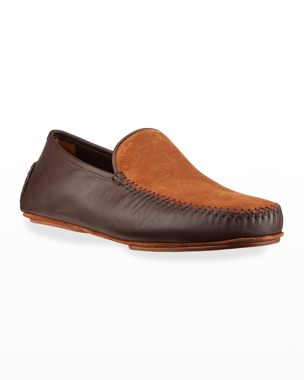 Men's Mayfair Two-Tone Suede and Leather Slippers