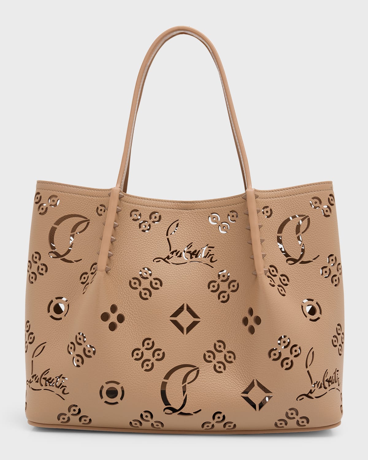 Christian Louboutin Cabarock Small Loubinthesky Perforated Tote Bag In Brown