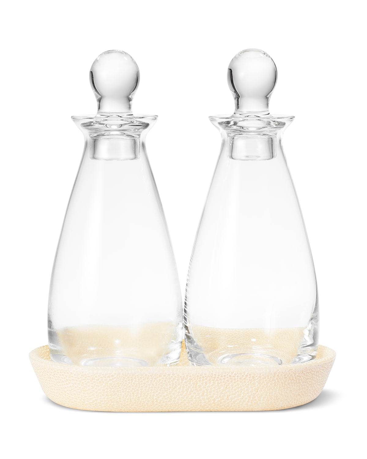 Aerin Shagreen Oil And Vinegar Bottle Set In Cream