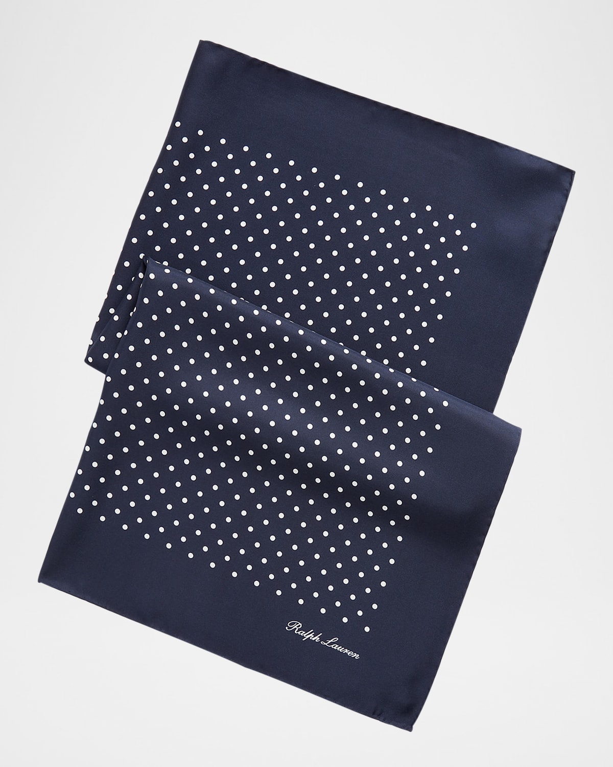 Ralph Lauren Men's Polka Dot Silk Scarf In Blue