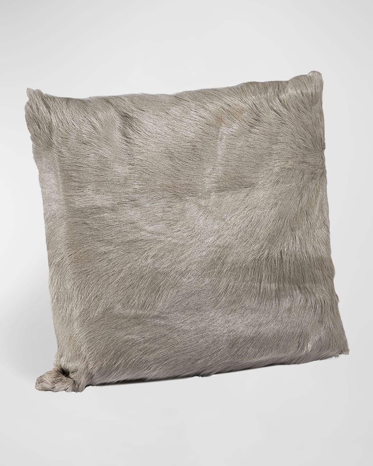 Shop Interlude Home Lambskin Square Pillow In Grey