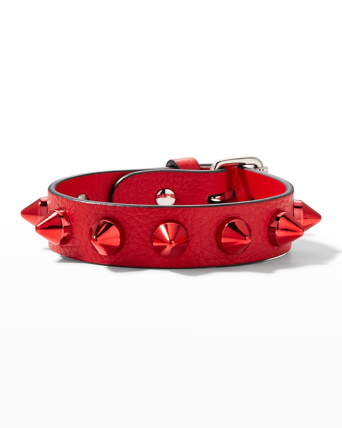 Men's Loubilink Empire Spike Leather Bracelet