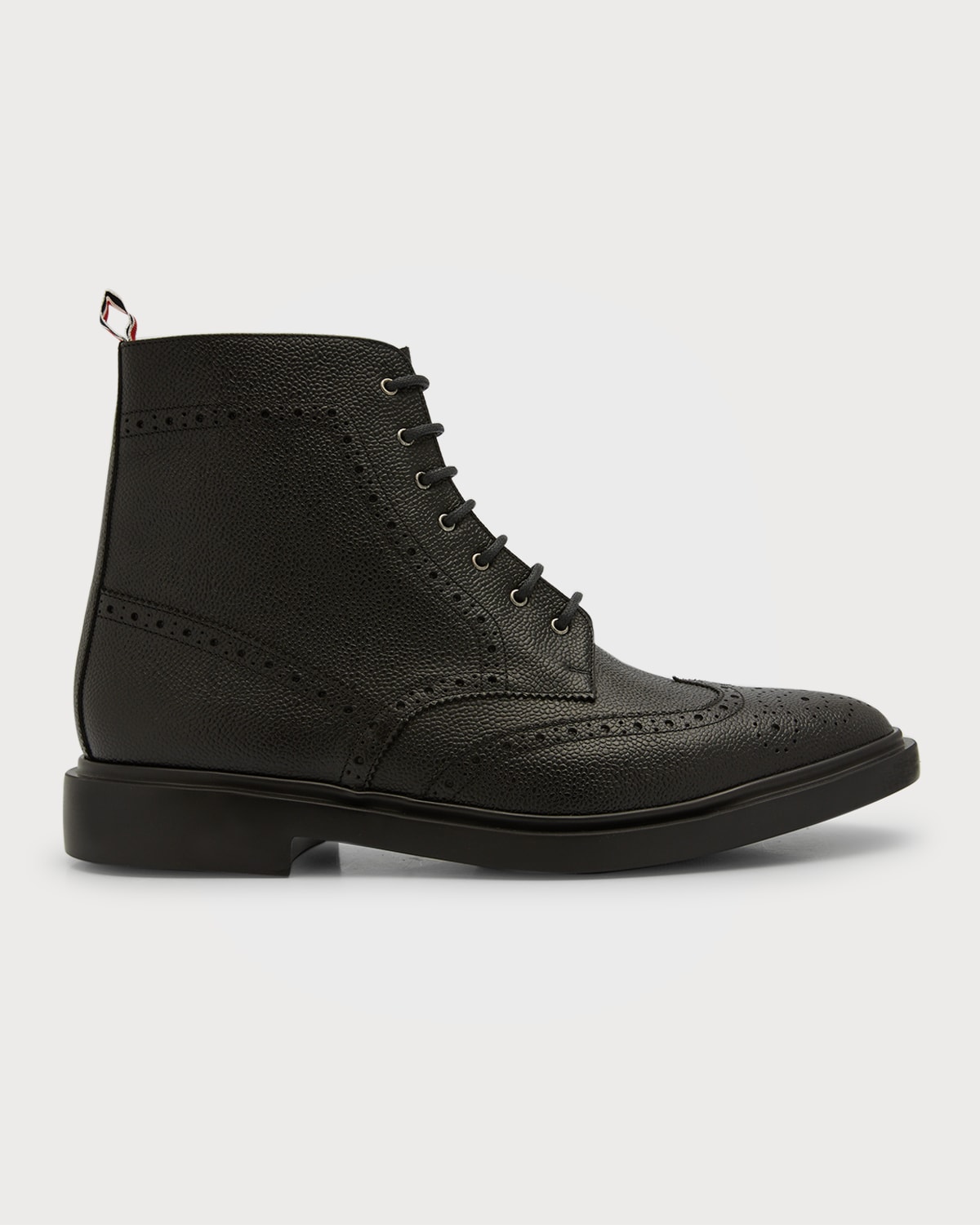 Men's Pebbled Leather Wingtip Ankle Boots