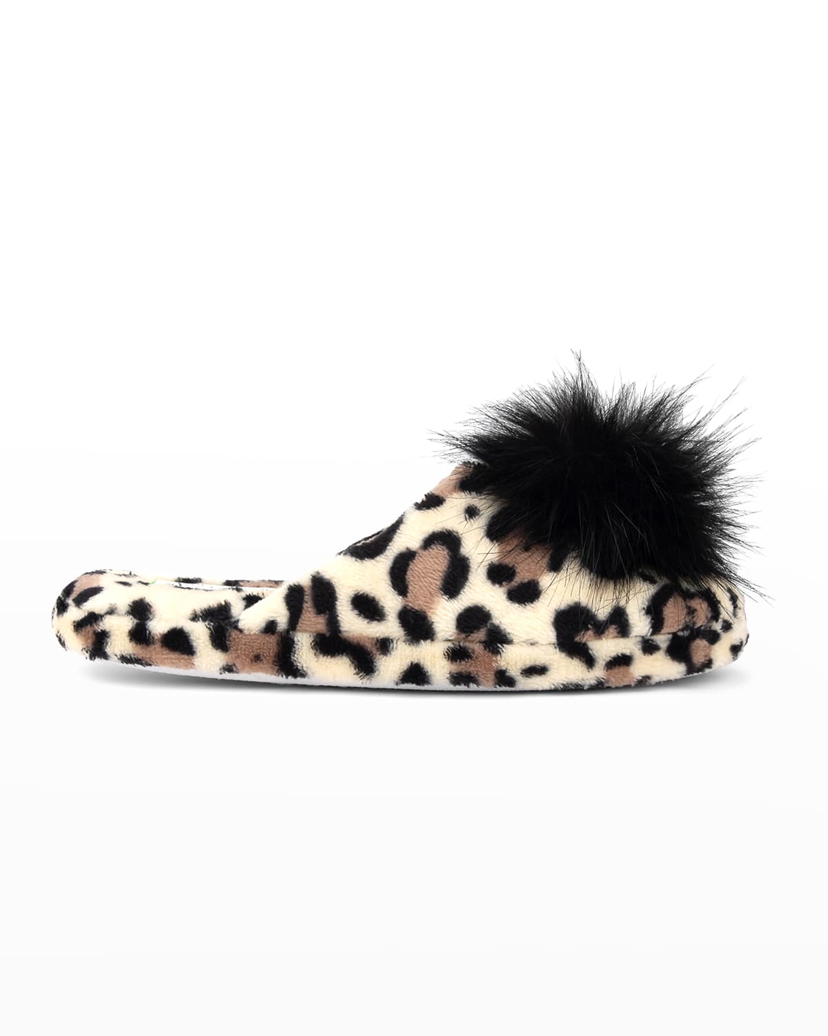 Patricia Green Daisy Pouf Slippers In Leopard Poof