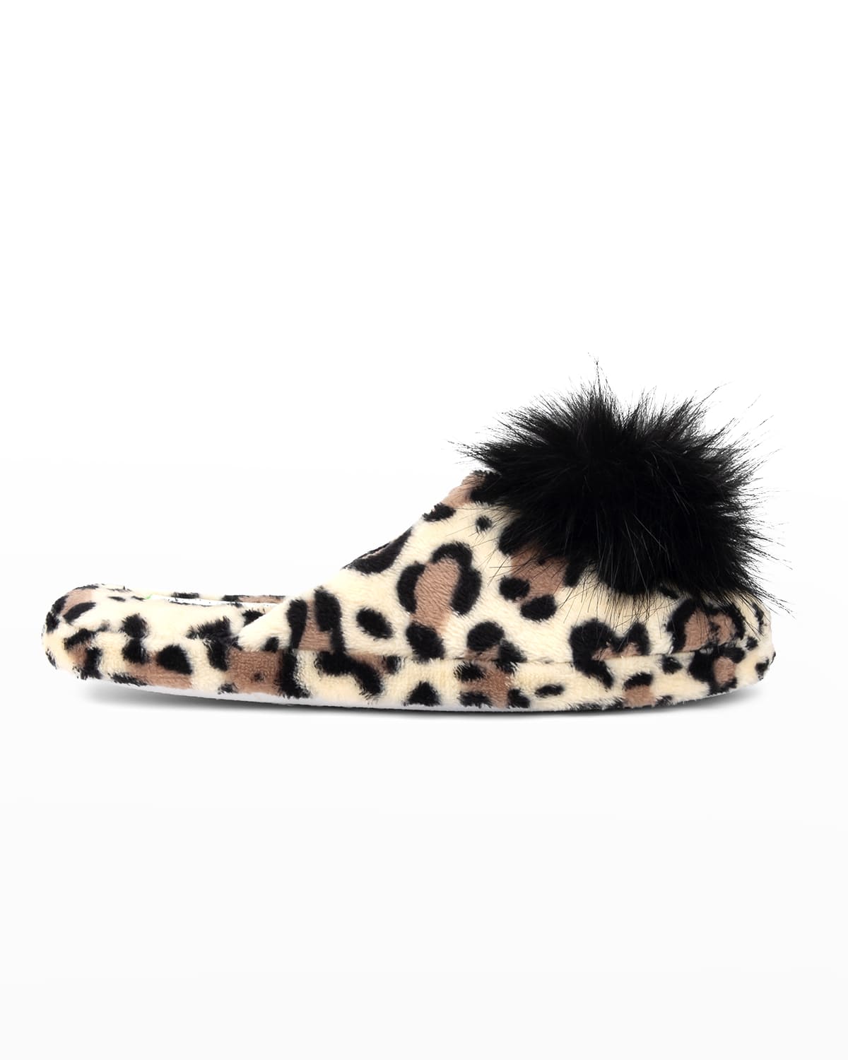 Patricia Green Daisy Pouf Slippers In Ivory Leopard