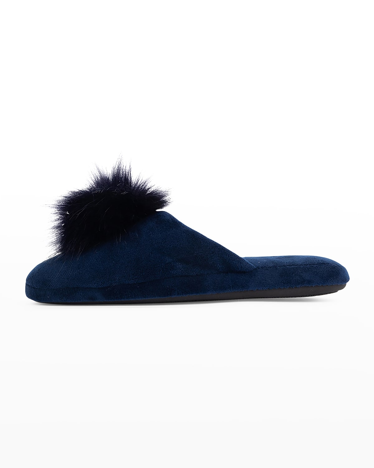 Patricia Green Daisy Pouf Slippers In Navy