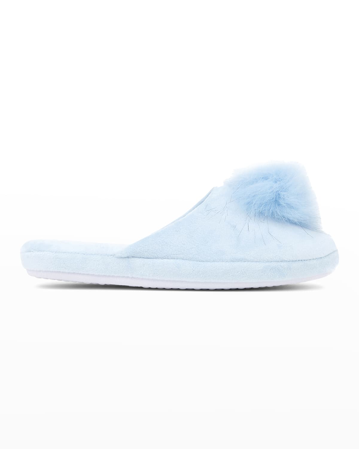 Patricia Green Daisy Pouf Slippers In Light Blue