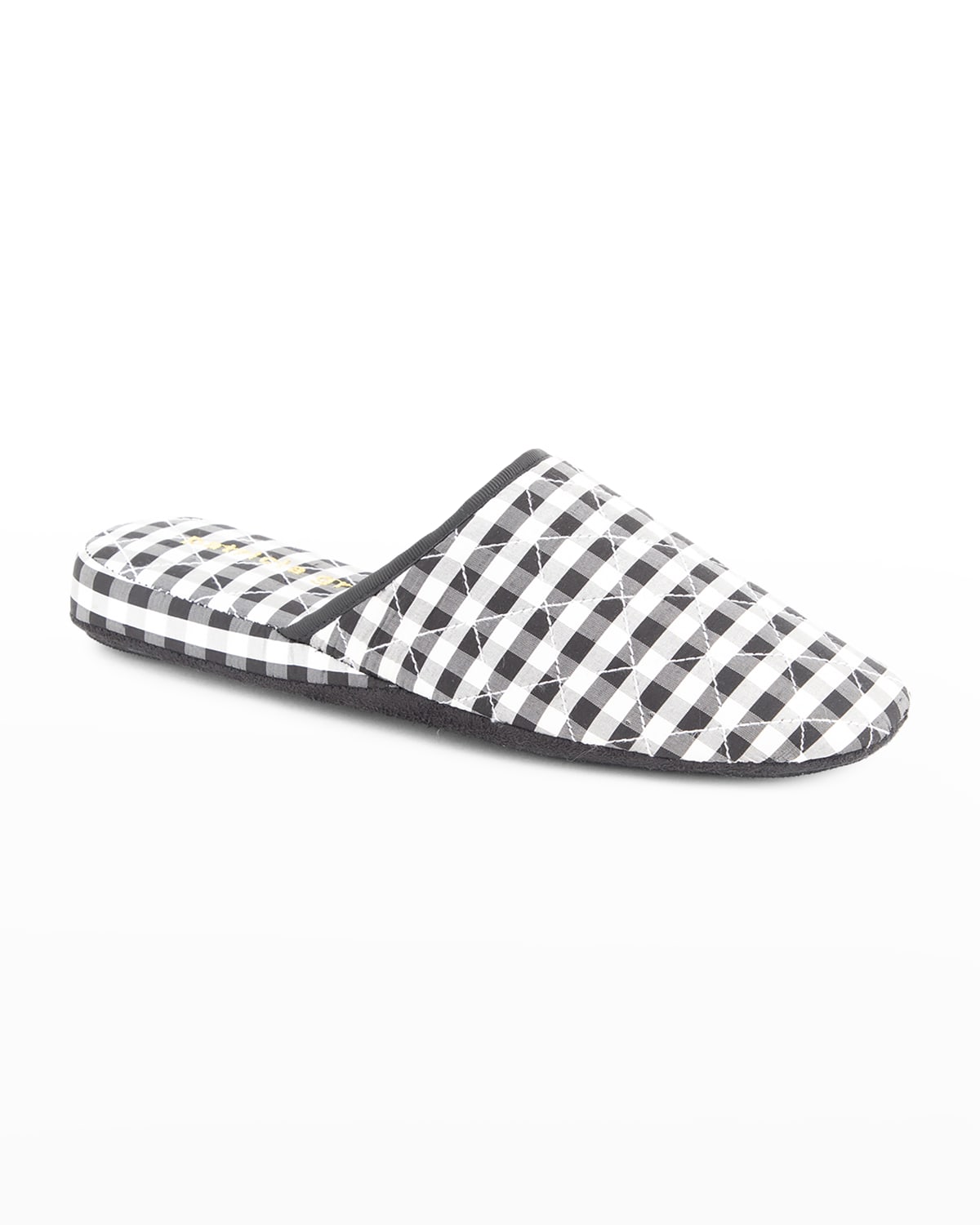 Green Gingham Slippers Black | ModeSens