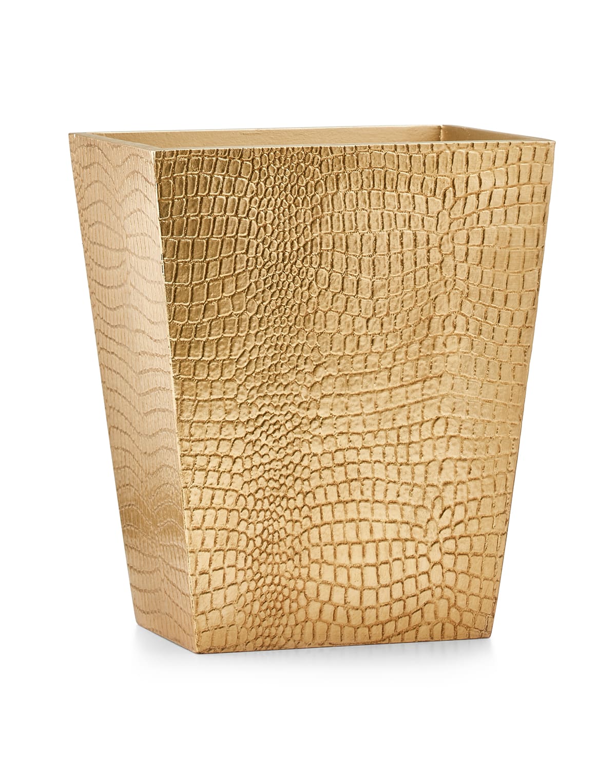 Labrazel Crocodile Gold Waste Basket In Antique Gold