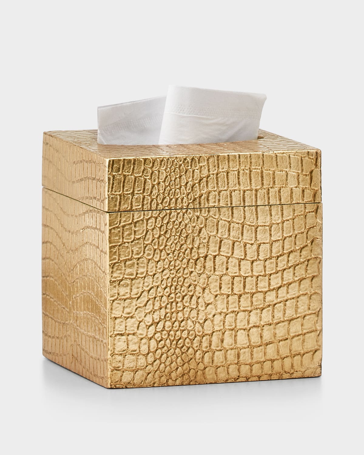 Shop Labrazel Crocodile Gold Tissue Cover In Antique Gold