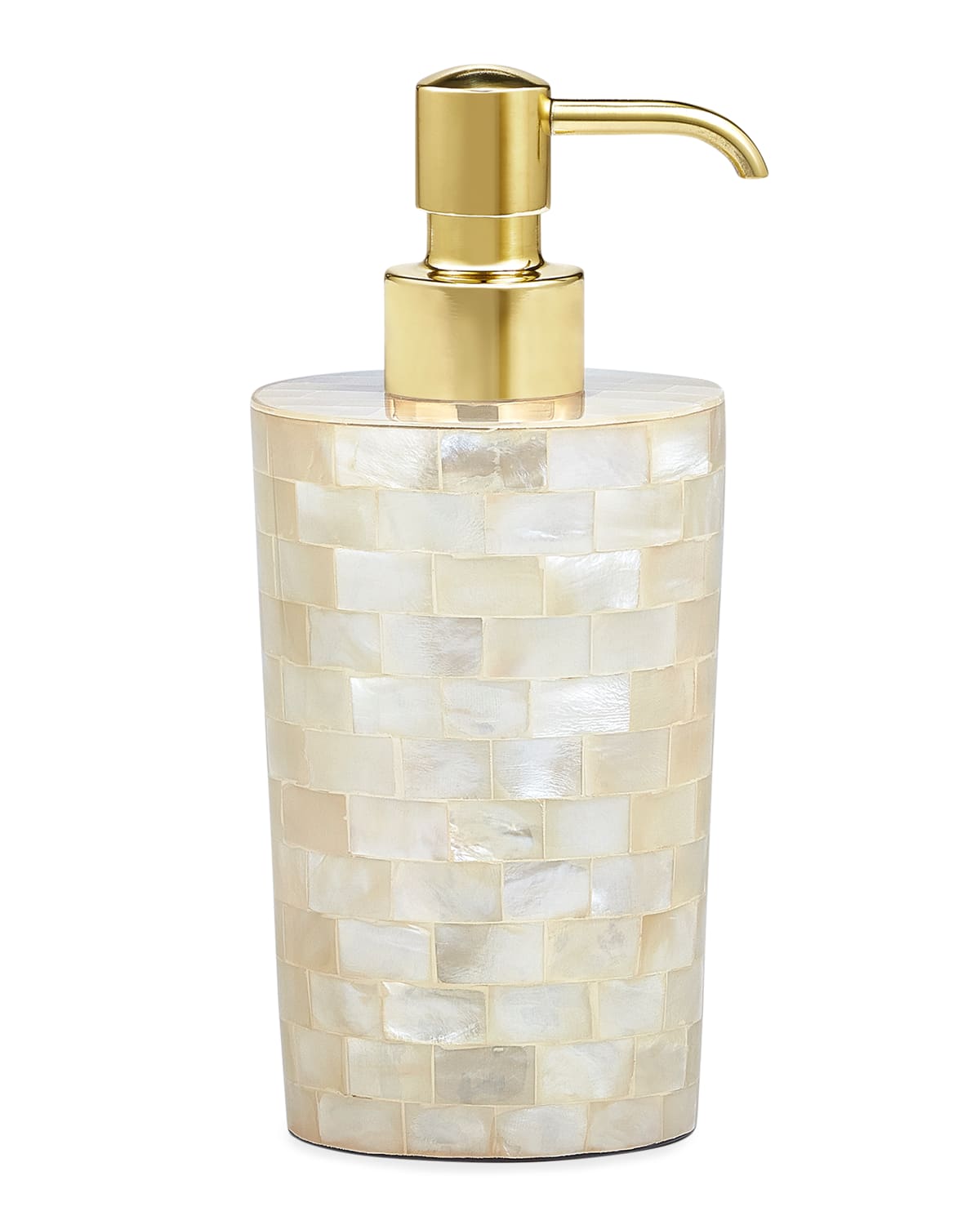 Labrazel White Agate Pump Dispenser - With Brushed Brass Pump In Polished Brass