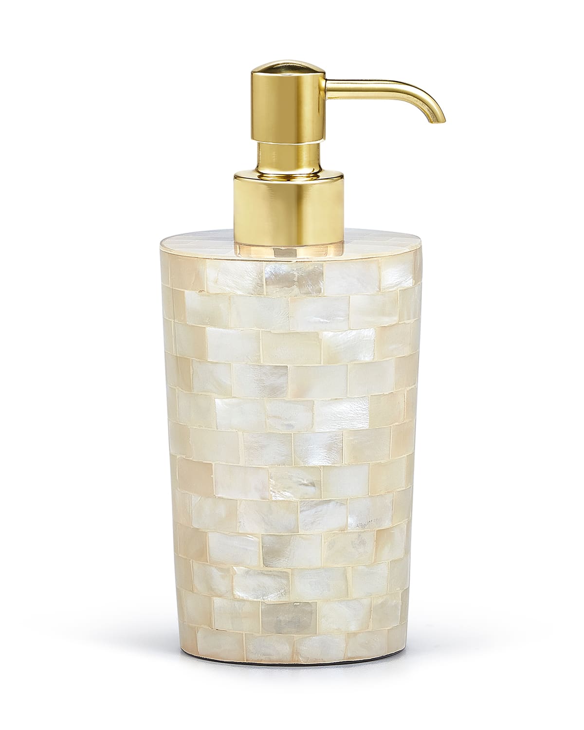 Labrazel White Agate Pump Dispenser - With Brushed Brass Pump In Unplated Brass