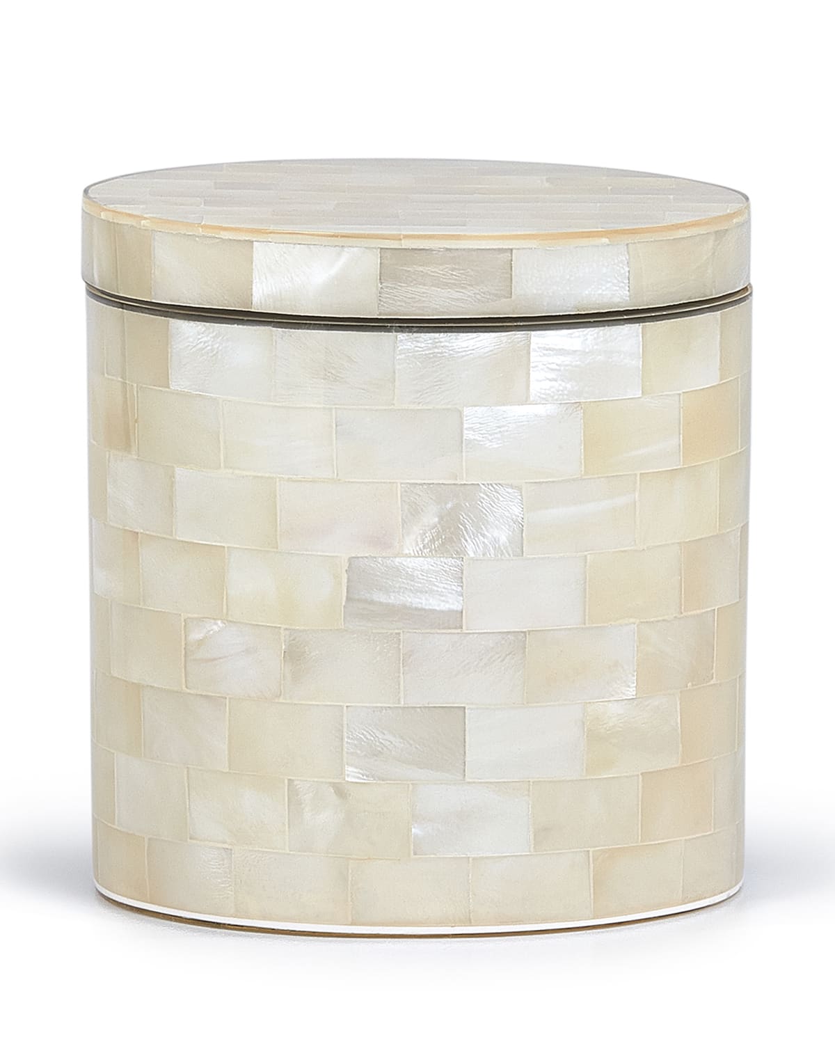 Labrazel White Agate Canister In Opalescent Ivory