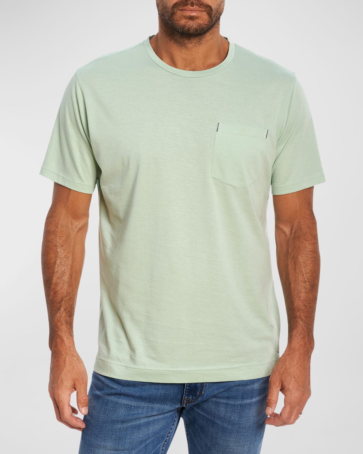 Robert Graham Men's Myles Pima Cotton T-shirt In Heather Charcoal