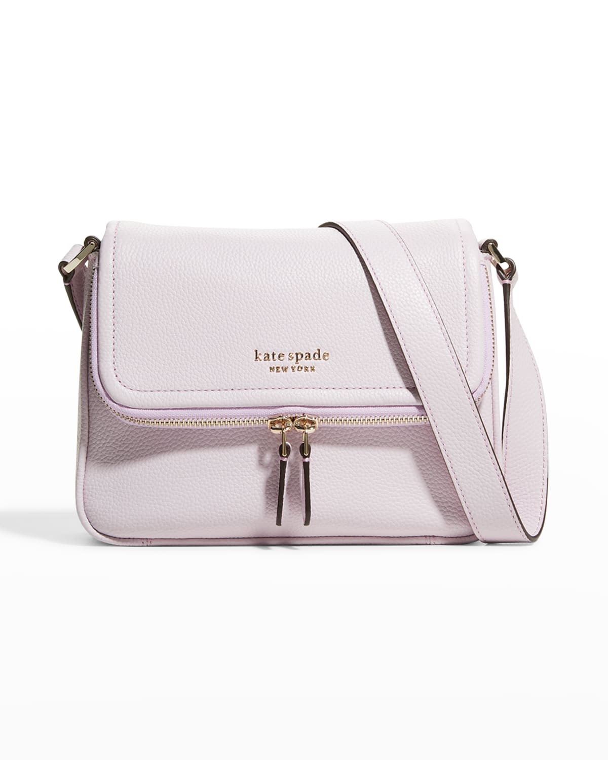 Kate Spade Large Pebbled Leather Flap Crossbody Bag In Black Multi