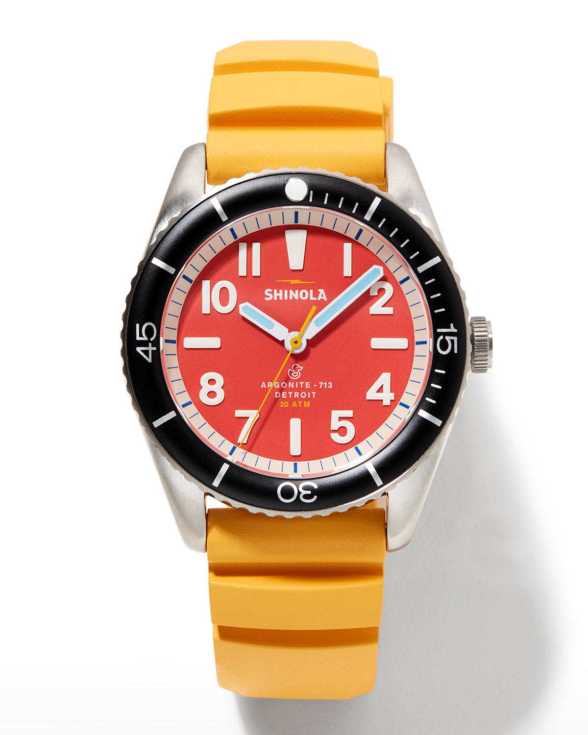 Shop Shinola Men's The Duck 42mm 2-strap Watch Gift Set In Red/yellow