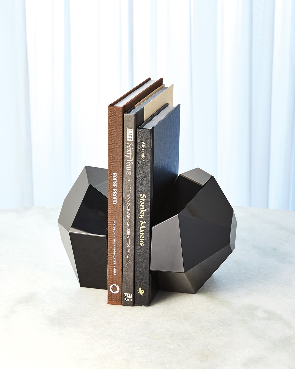 Global Views Crystal Bookends, Set Of 2 In Black