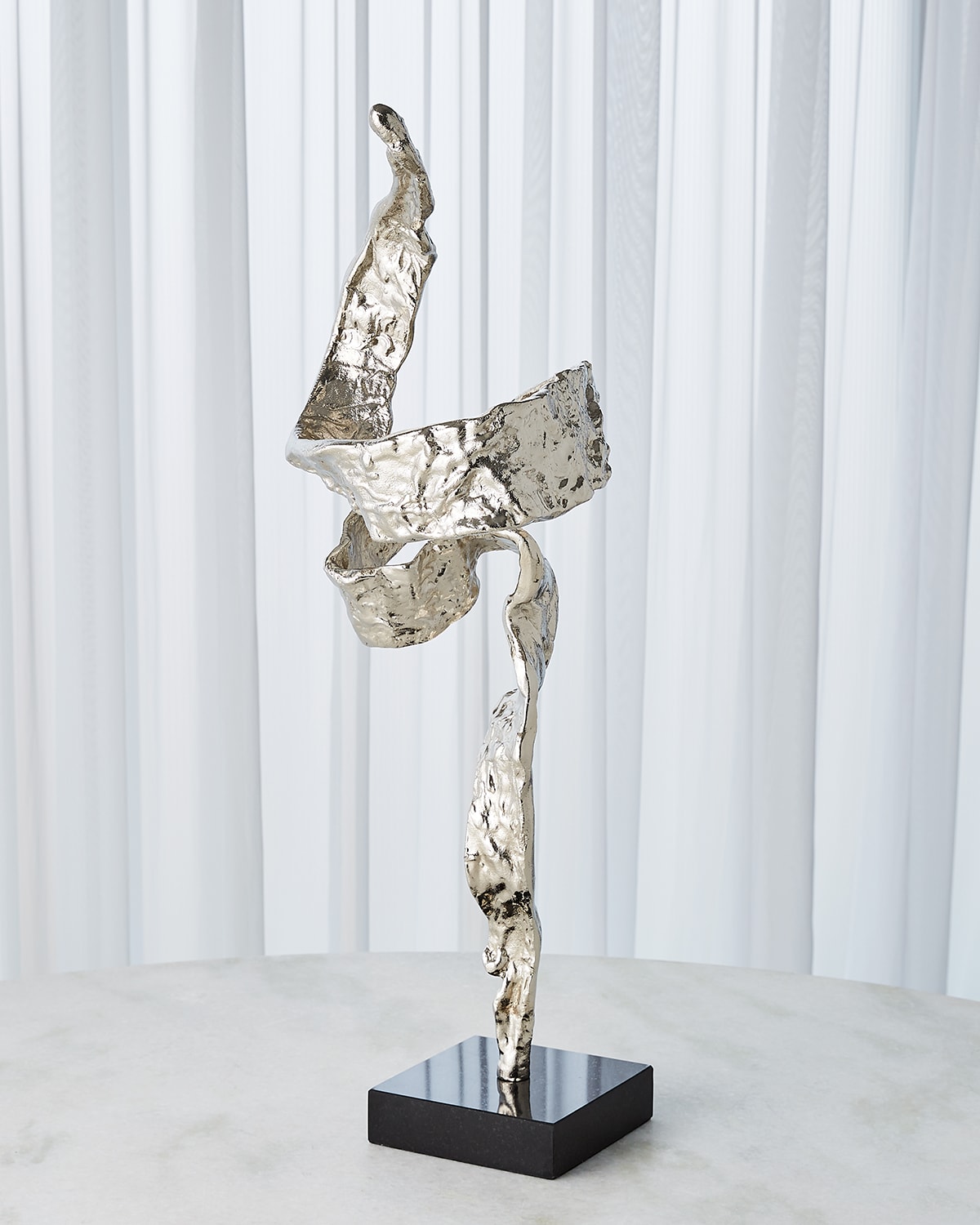 Global Views Twist Sculpture In Silver