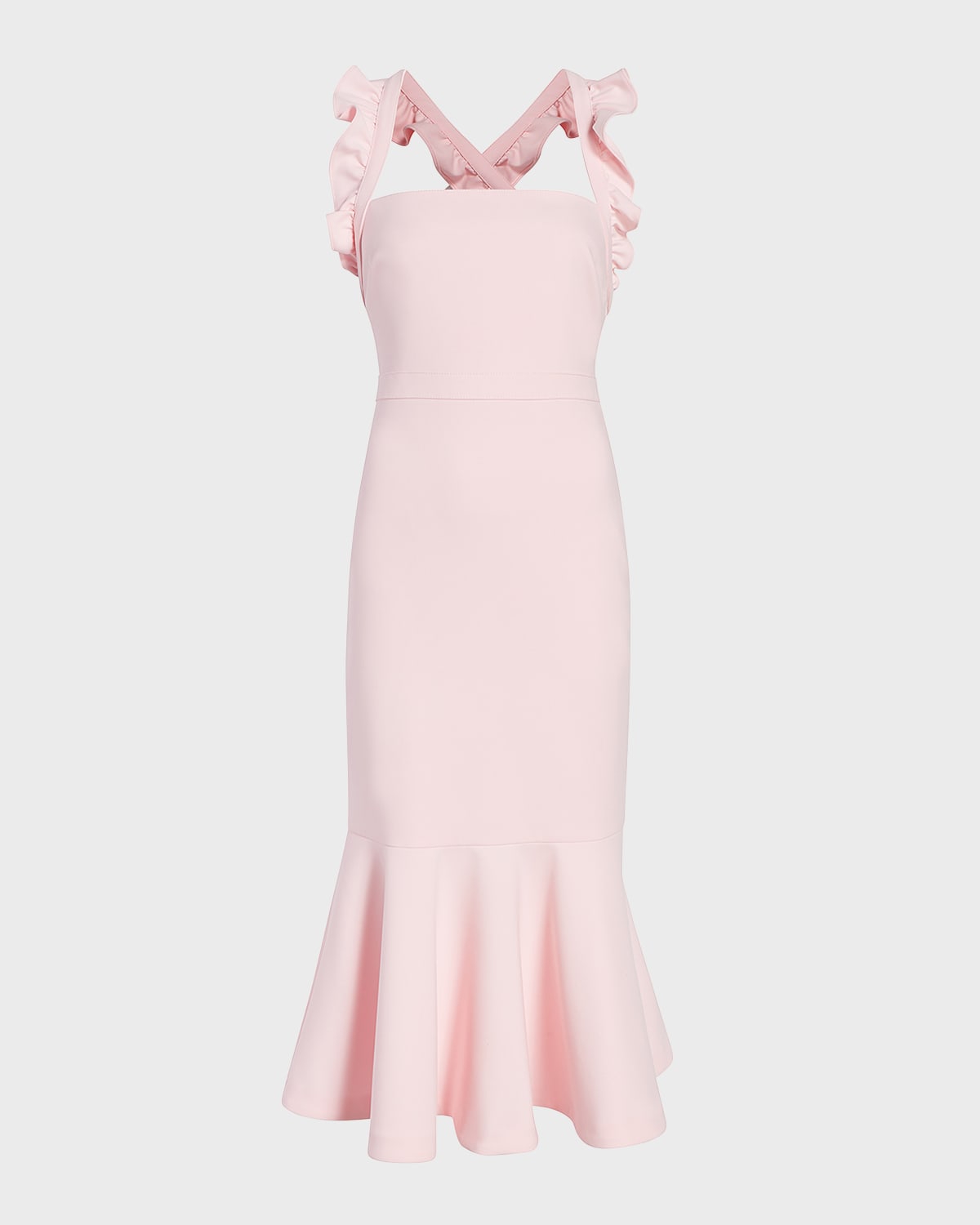 Likely Hara Ruffle Strap Midi Dress In Black