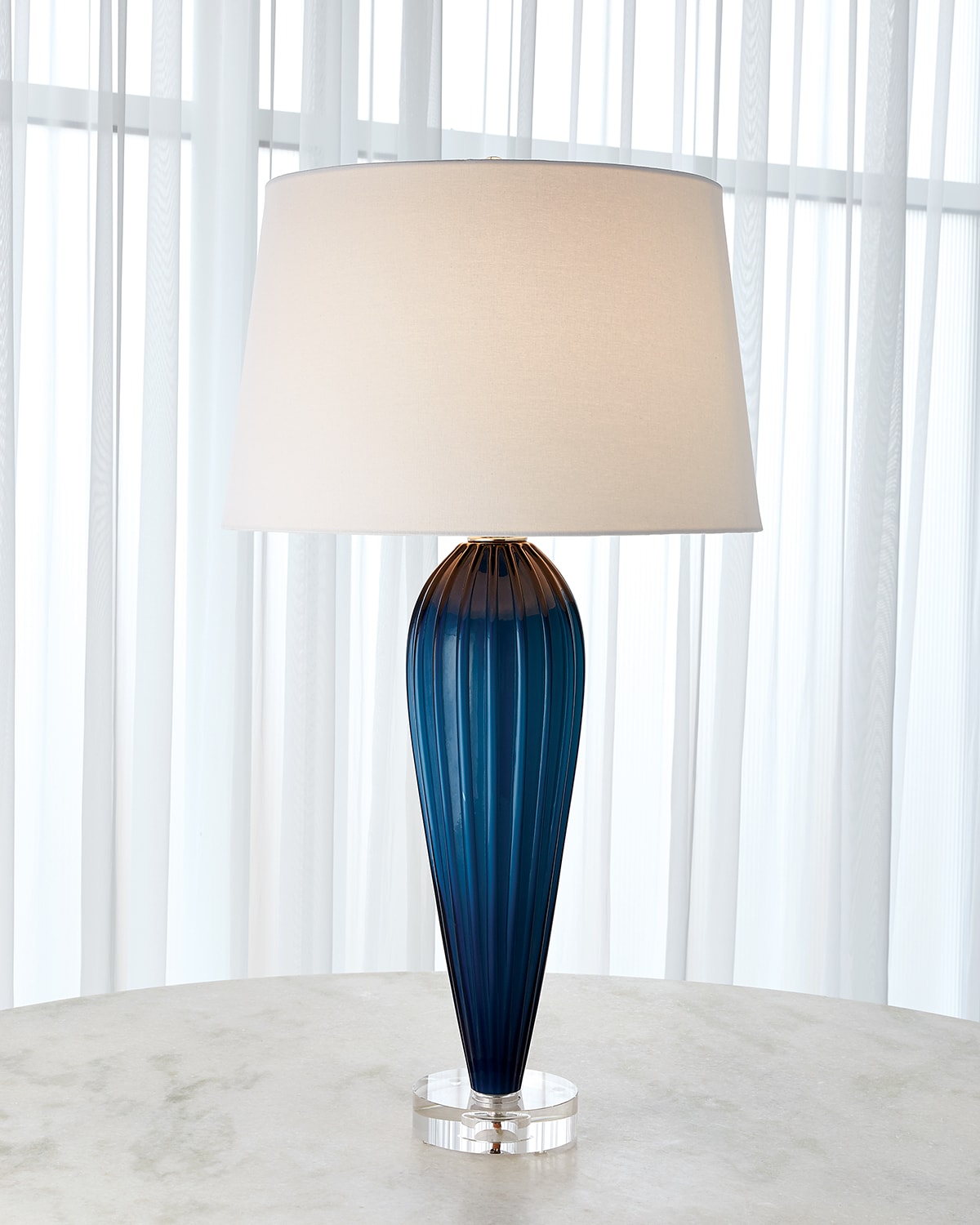 Shop Global Views Teardrop Glass Lamp In Blue