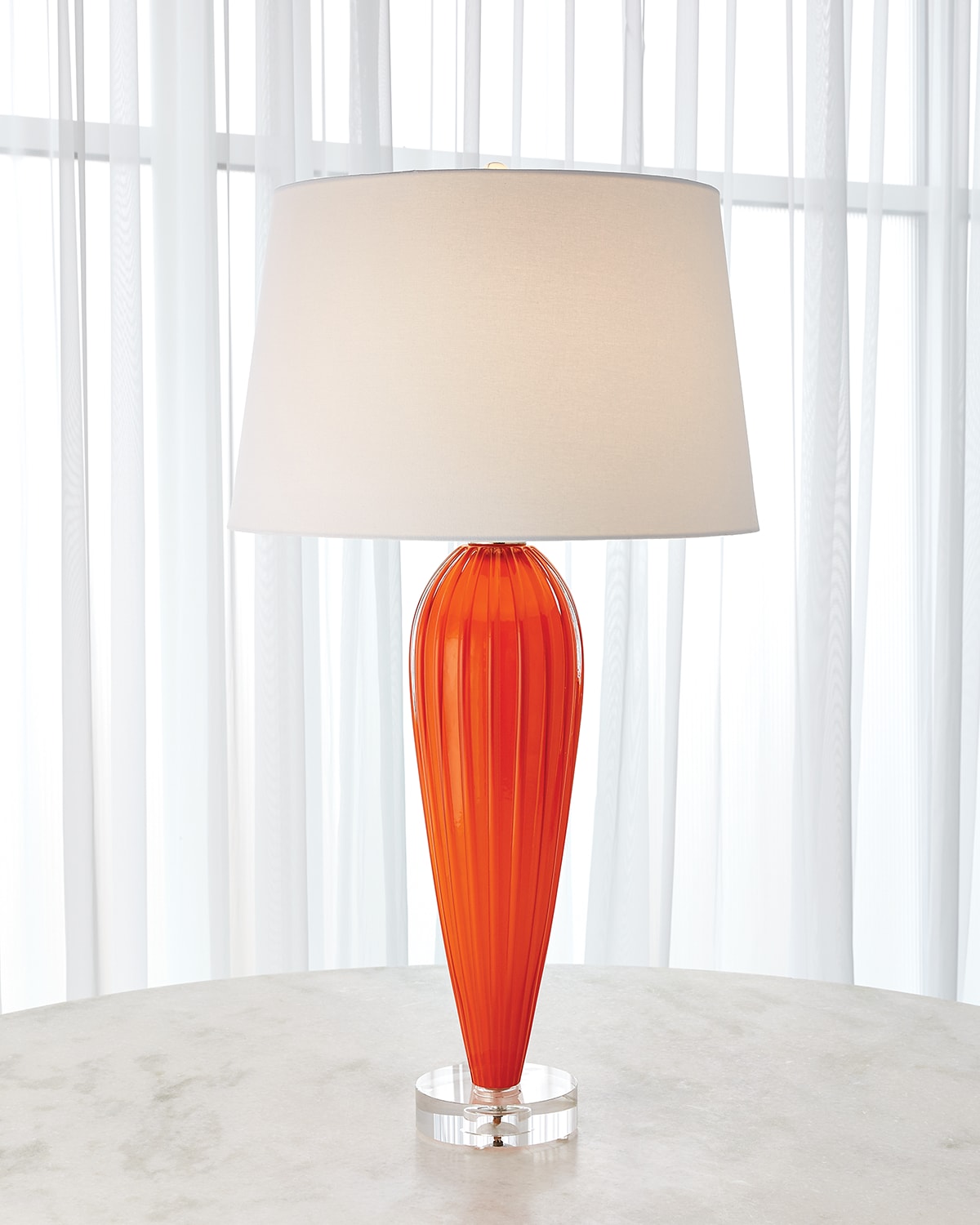 Shop Global Views Teardrop Glass Lamp In Orange