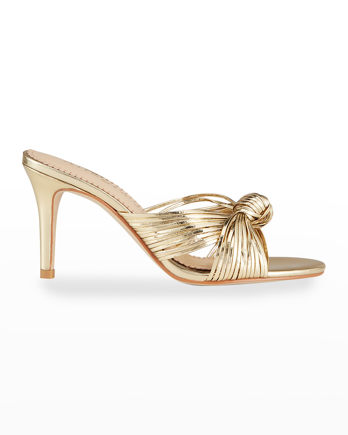 Allegra James Marly Metallic Knot Mule Sandals In Gold Vegan