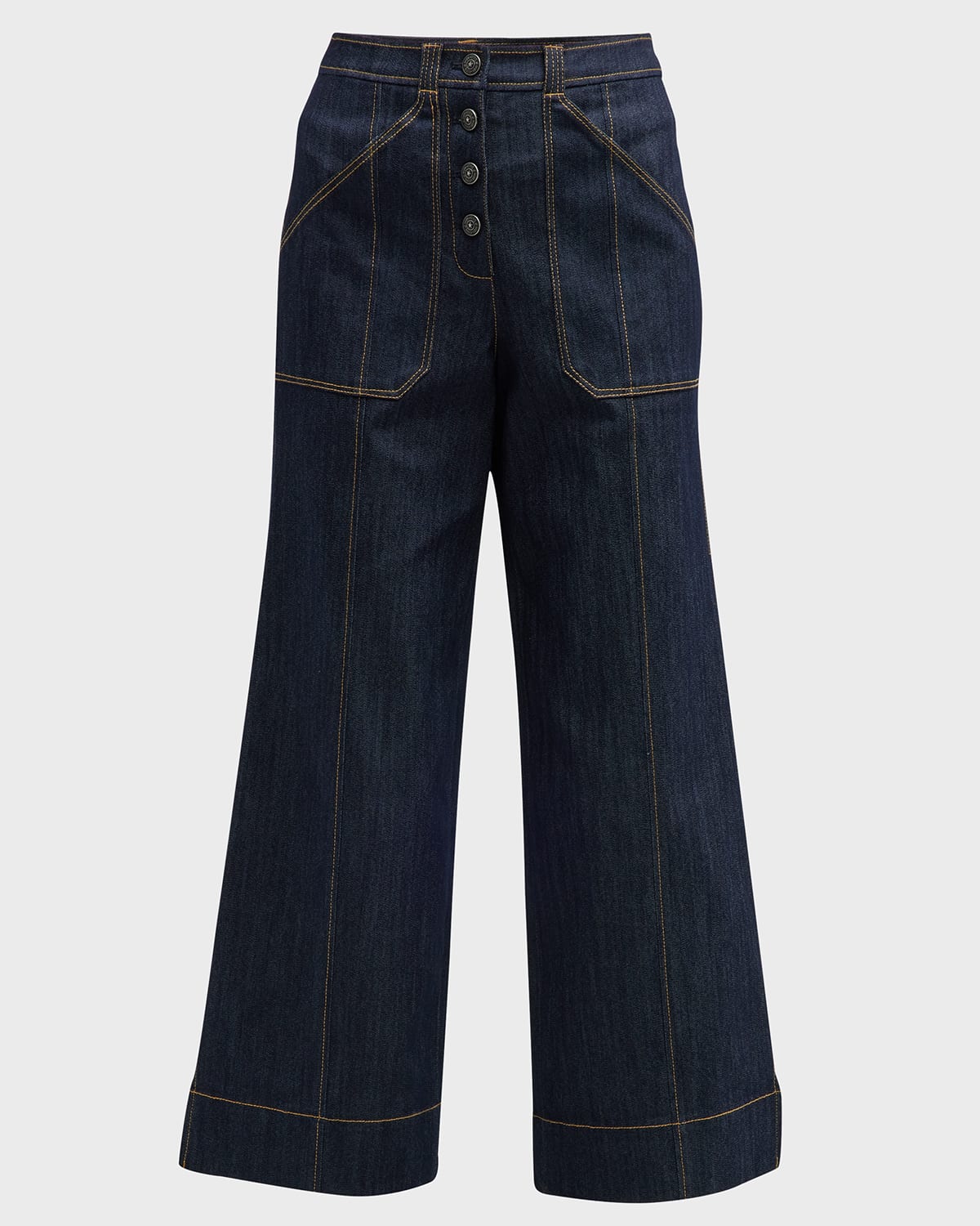 Shop Cinq À Sept Benji Wide-leg Denim Pants In Indigo