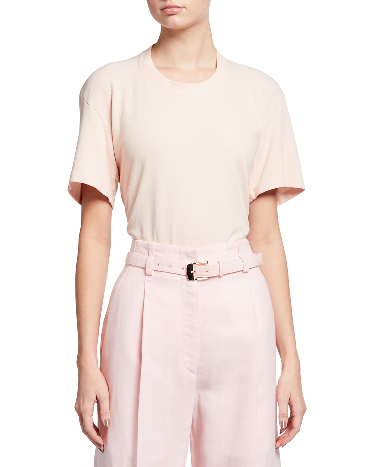 PROENZA SCHOULER CUTOUT-BACK SHORT-SLEEVE CREWNECK TEE