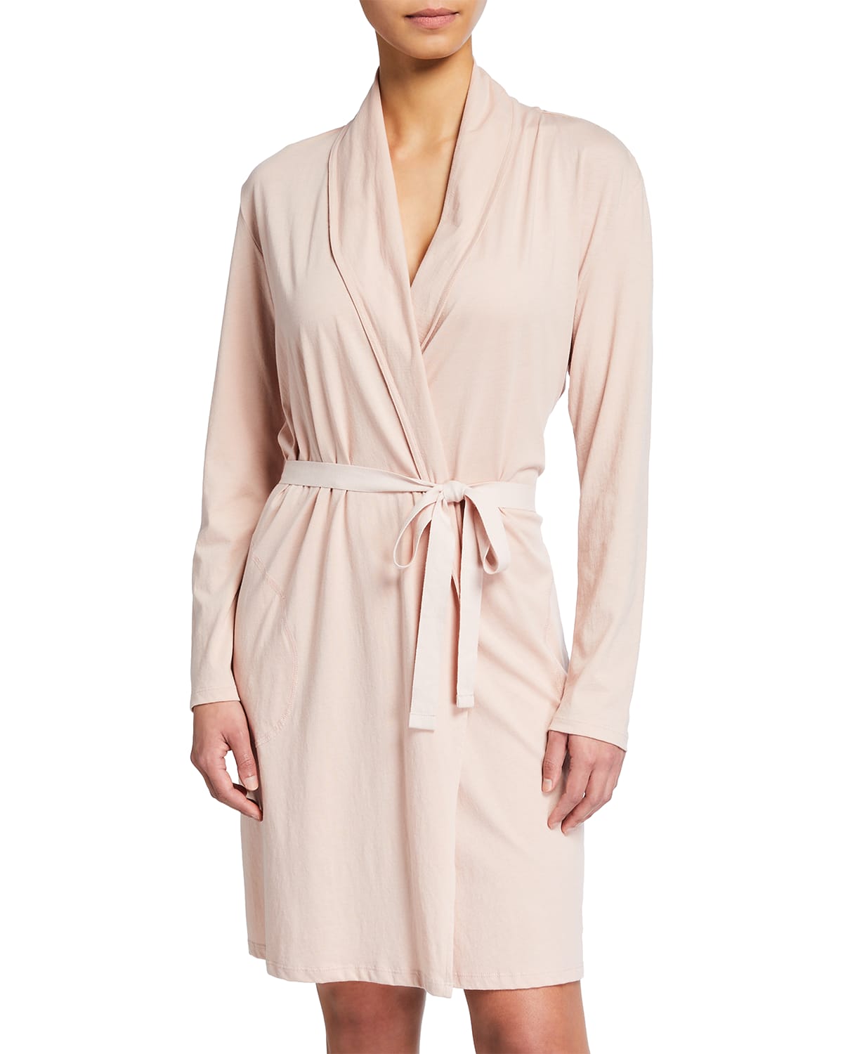Skin Coleen Pima Cotton Jersey Robe In Pearl Pink